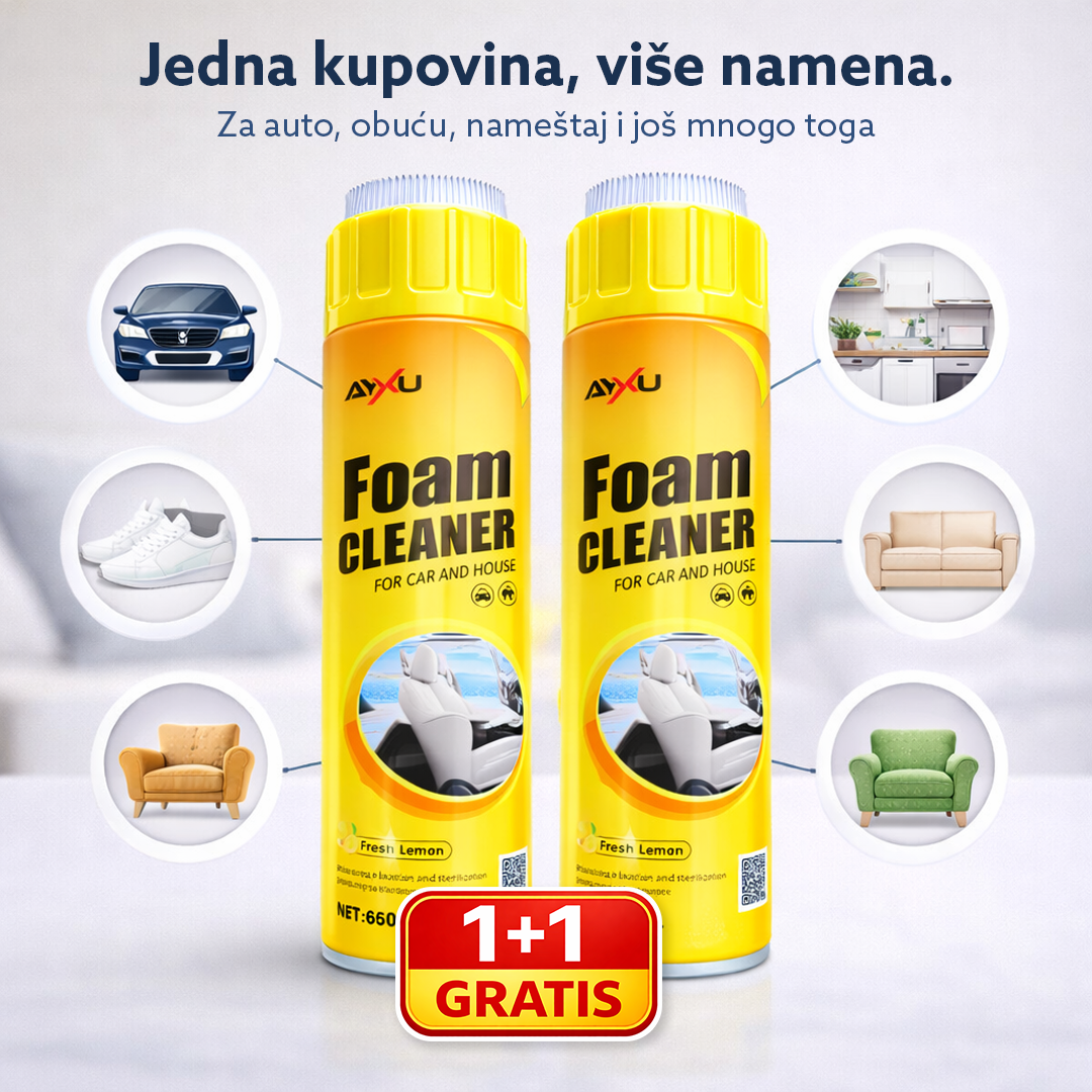 Višenamenska aktivna pena za čišćenje svih površina, 1+1 Gratis, 2x650ml, Foam Cleaner