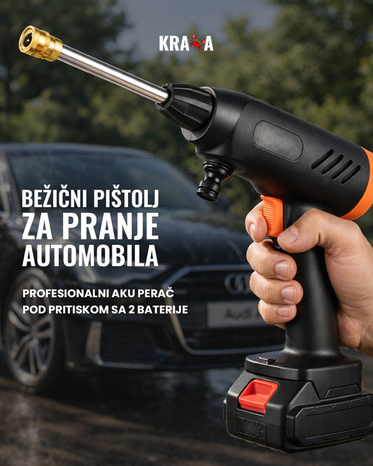 Profesionalni Aku perač pod pritiskom sa 2 baterije, Bežični pištolj za pranje automobila