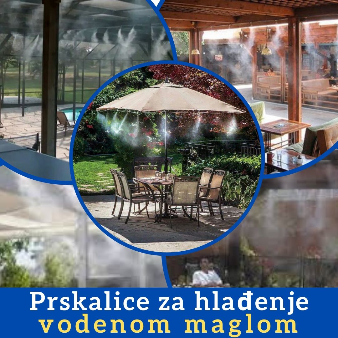 Cooling system - Sistem za hlađenje vodenom maglom, prskalice za vodenu maglu, prskalice za baštu, patio mist