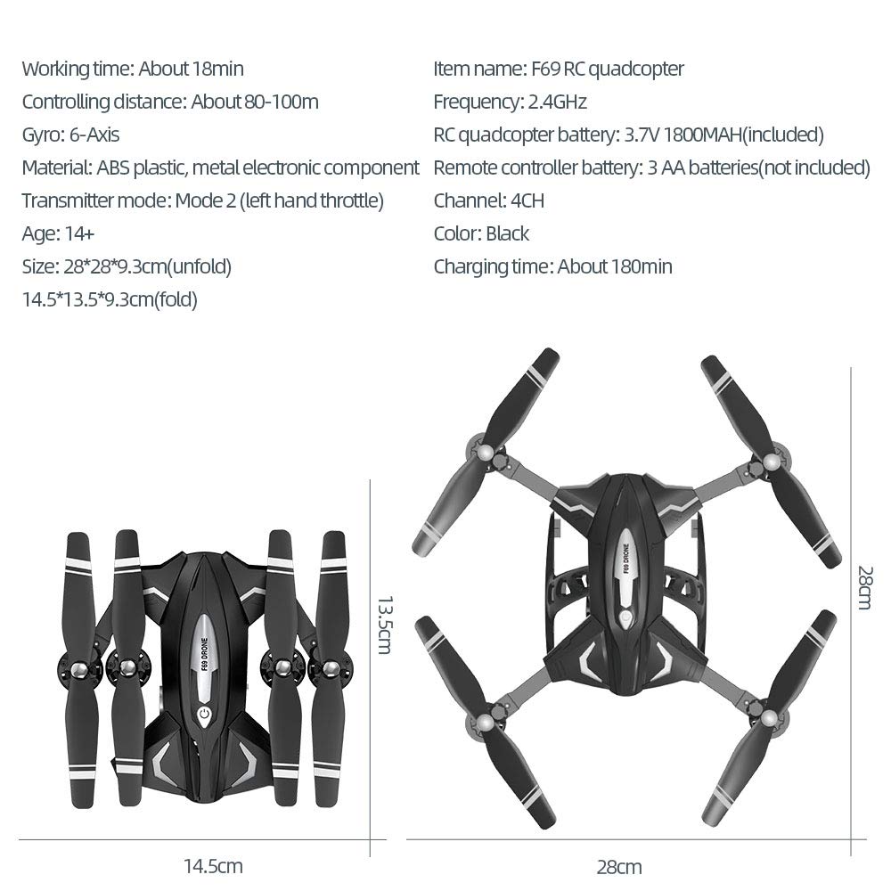 Dron F69 2,4 Ghz 6-osni 4CH RC HD Kamera