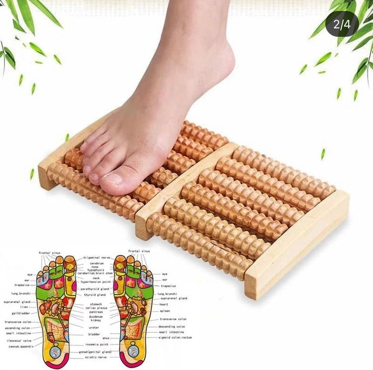 Drveni masažer-roler za stopala