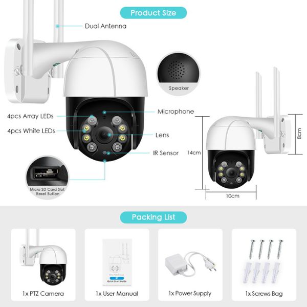 IP WiFi Kamera - 5x zoom - 8mpx