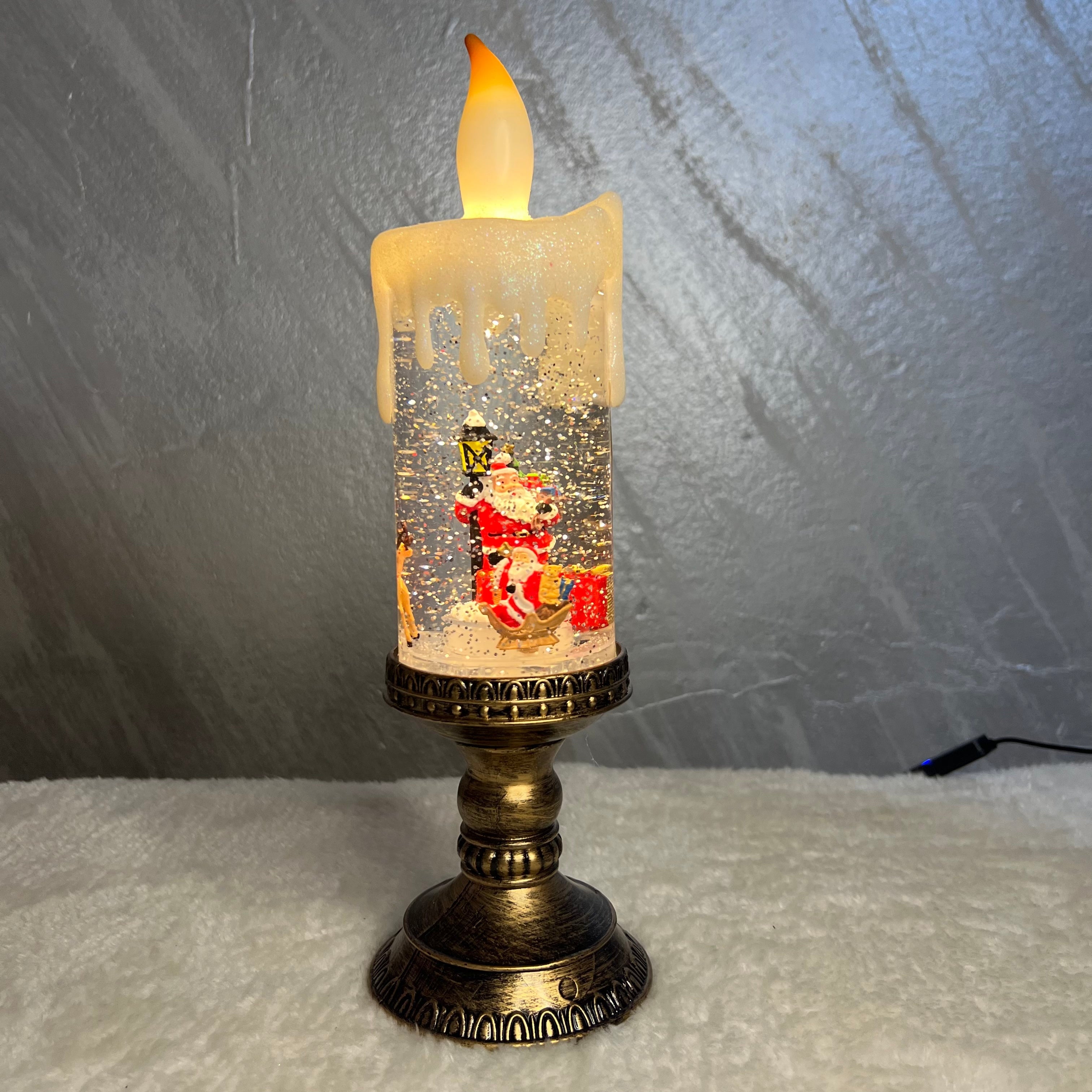 Interaktivna novogodišnja sveća deda mraz, velika, 33 cm