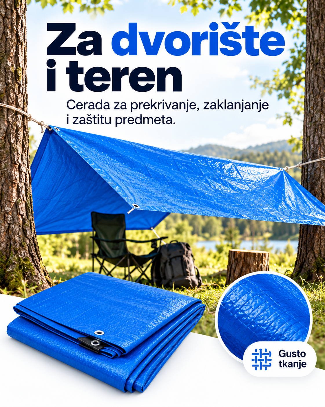 Cerade za prekrivanja i zaštitu predmeta, gusto tkanje