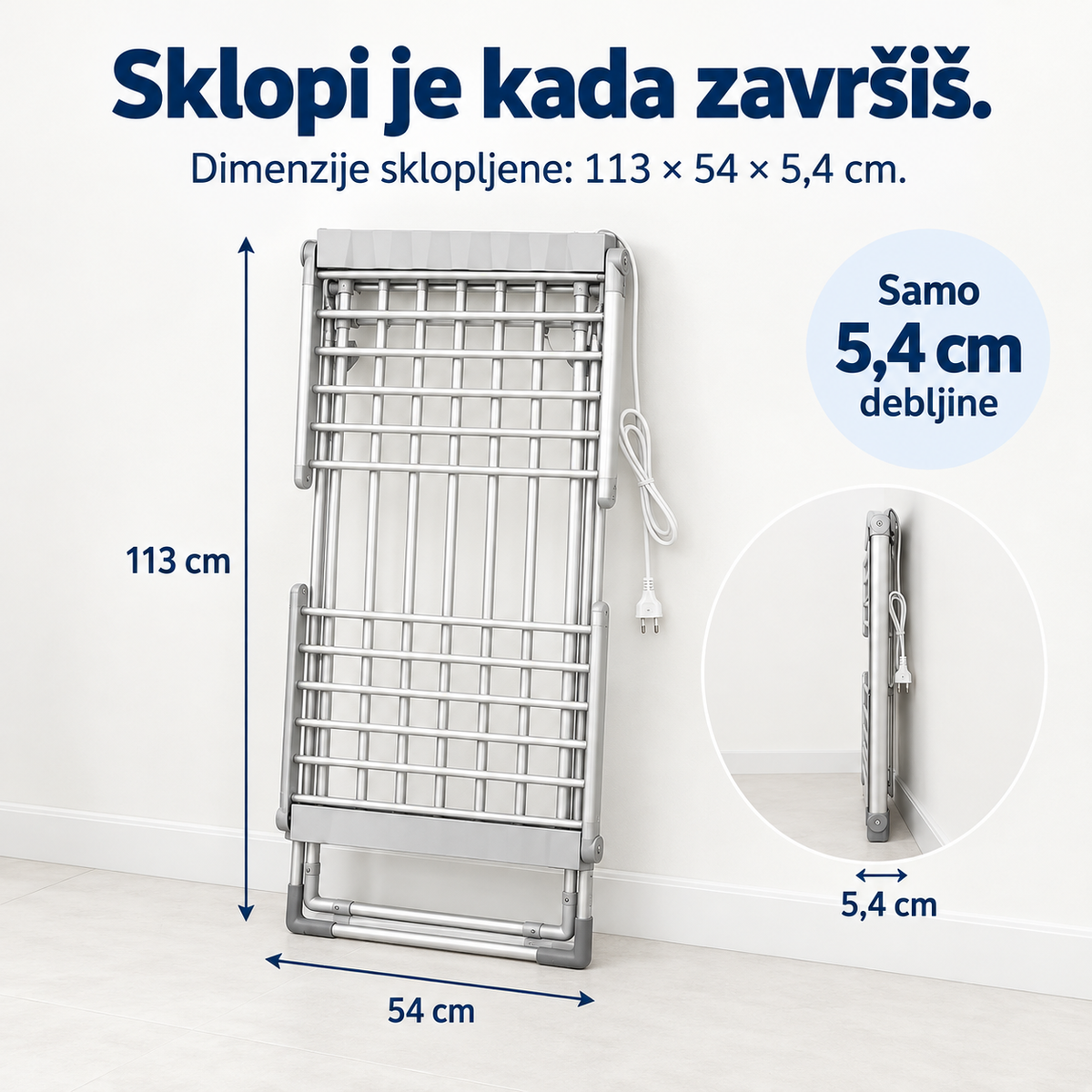 Električna sušilica za veš sa grejnim šipkama