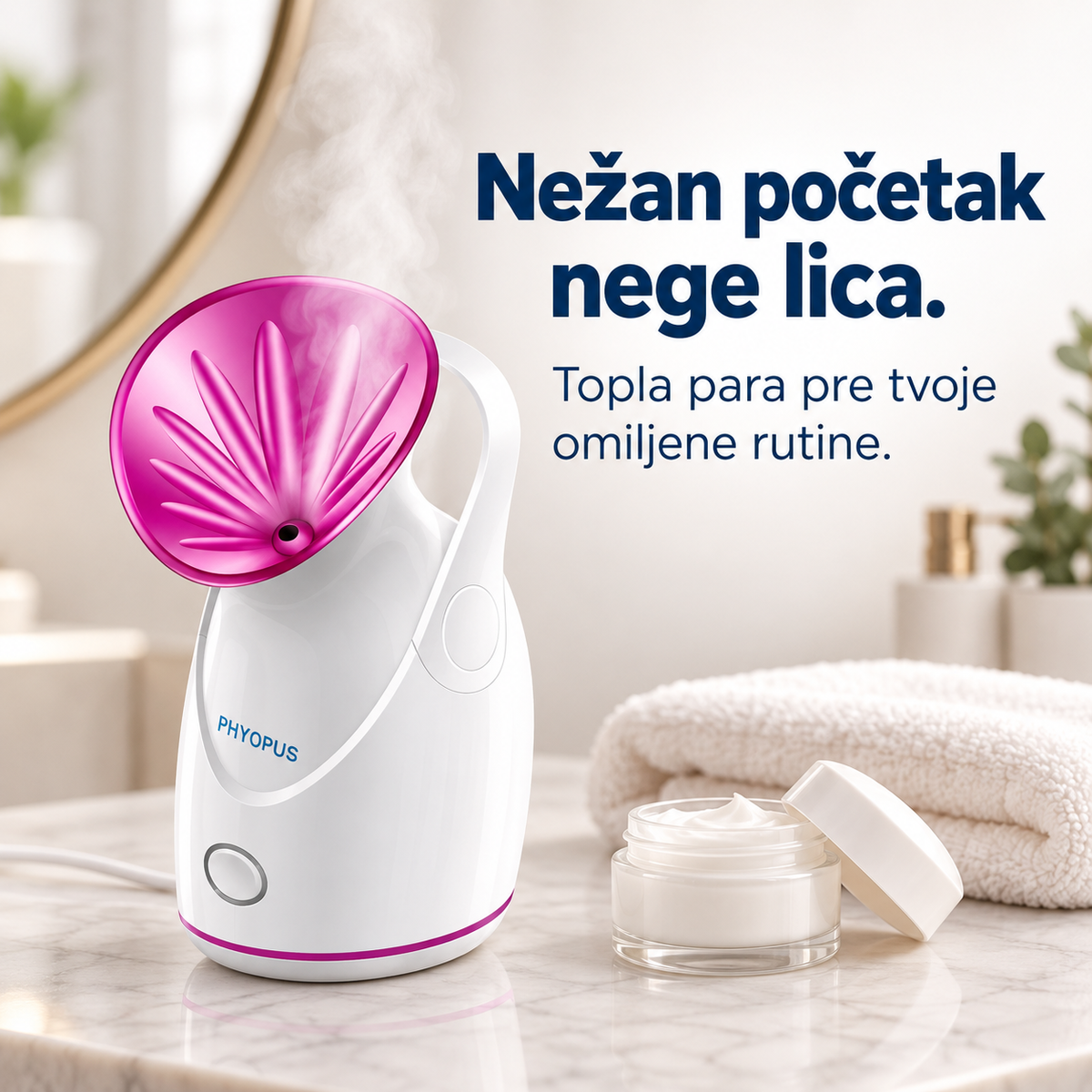 Aparat za parenje lica, Nano parni ovlaživač sa toplom parom