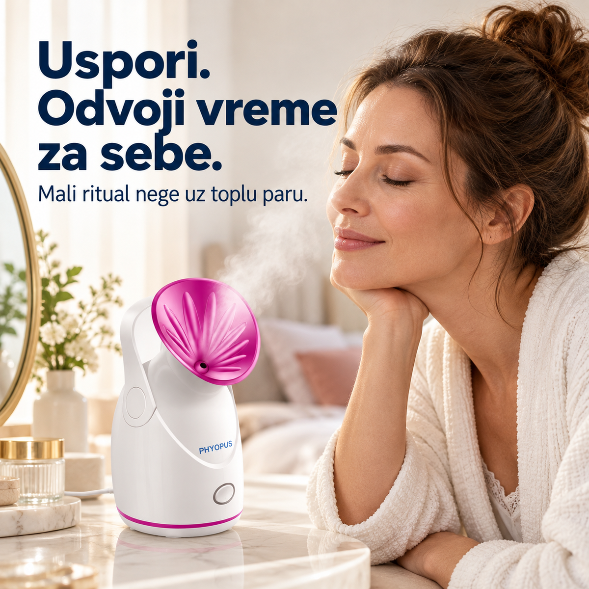 Aparat za parenje lica, Nano parni ovlaživač sa toplom parom