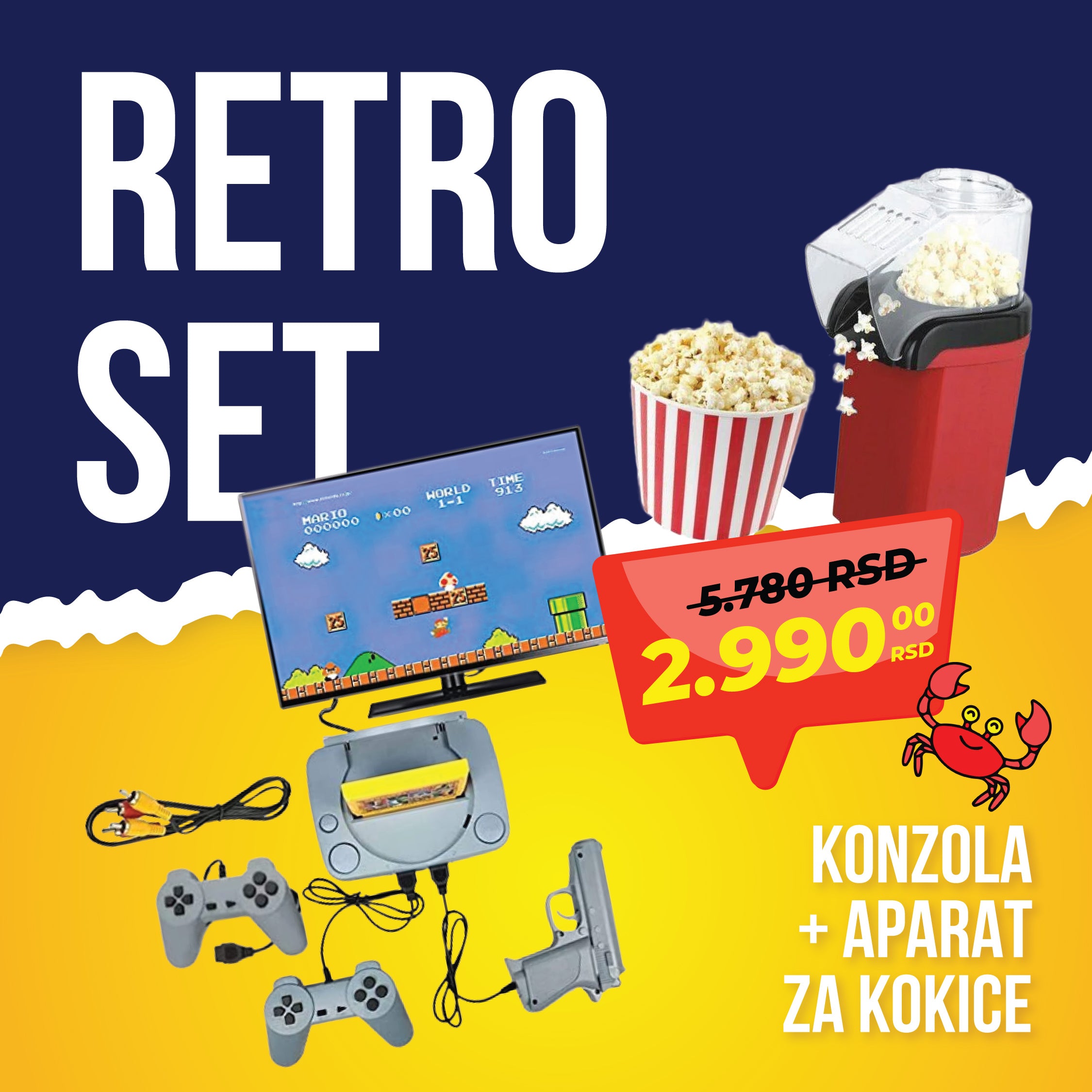 Retro set, Retro konzola i Aparat za kokice