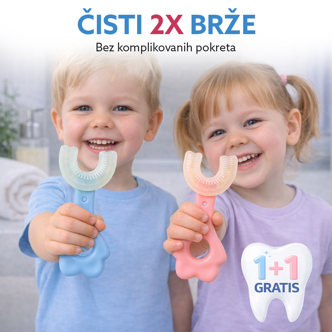 Kružna dečija četkica za zube, 1+1 GRATIS