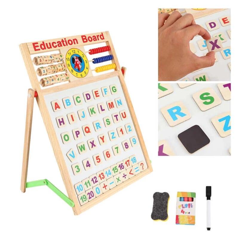 Magnetna i obična tabla sa slovima i brojevima za decu - Dečija tabla sa 2 lica