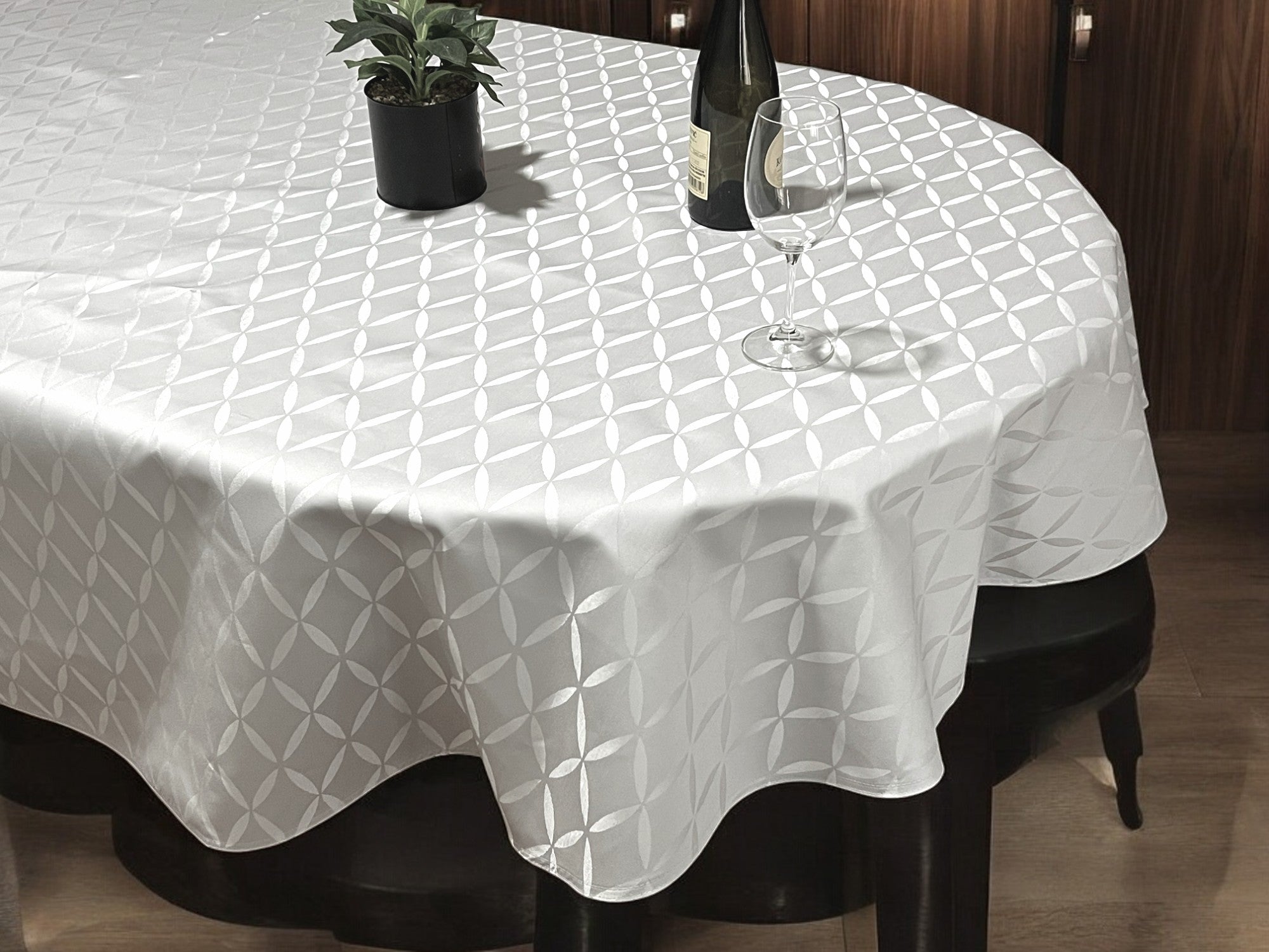 Okrugli Stolnjak Ø150cm Bela boja-lotos