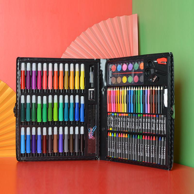 Plastični set za crtanje za decu, kofer sa bojicama i školskim priborom