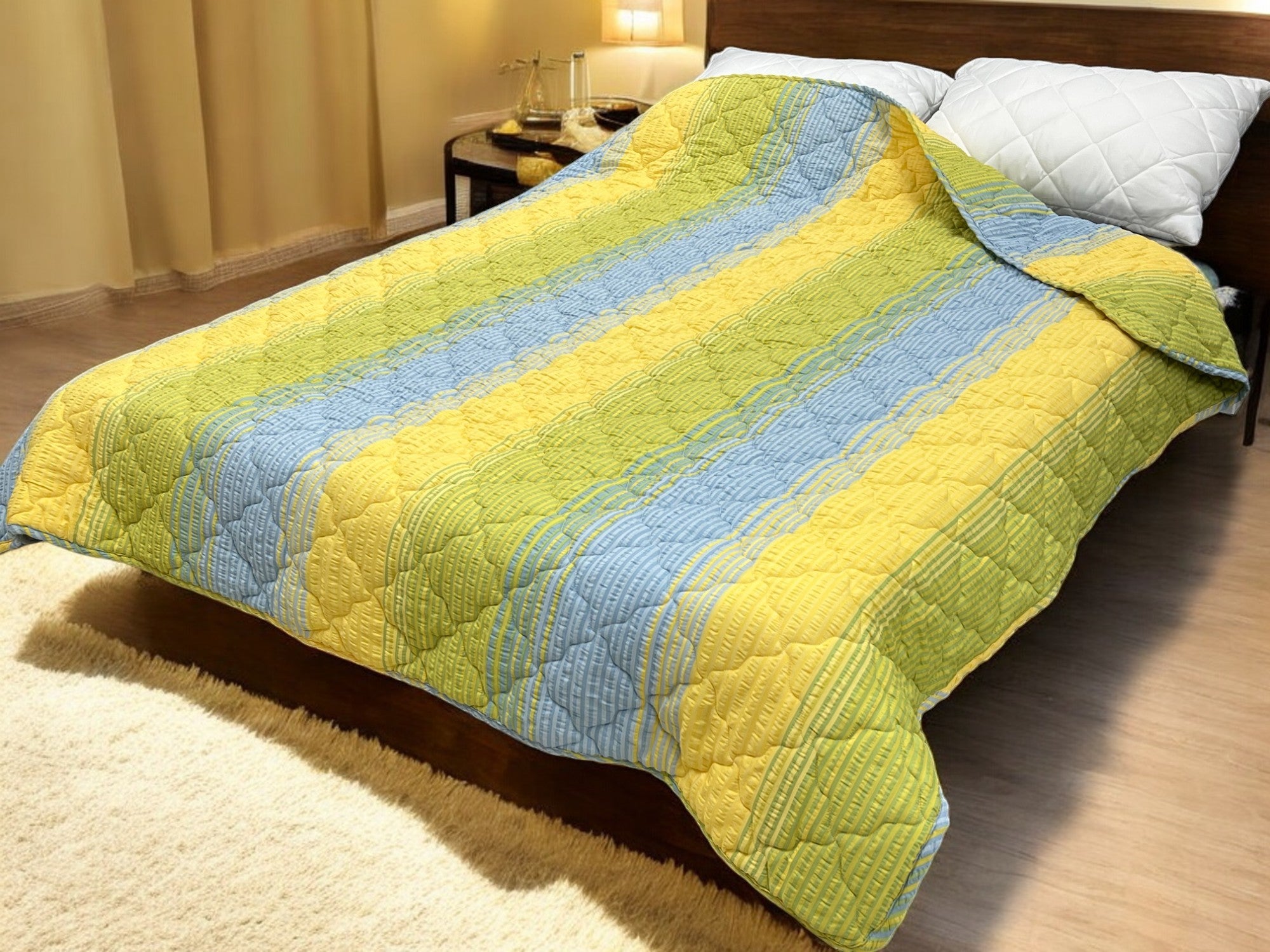 Prekrivač 190x190cm mikrofiber Blue/green