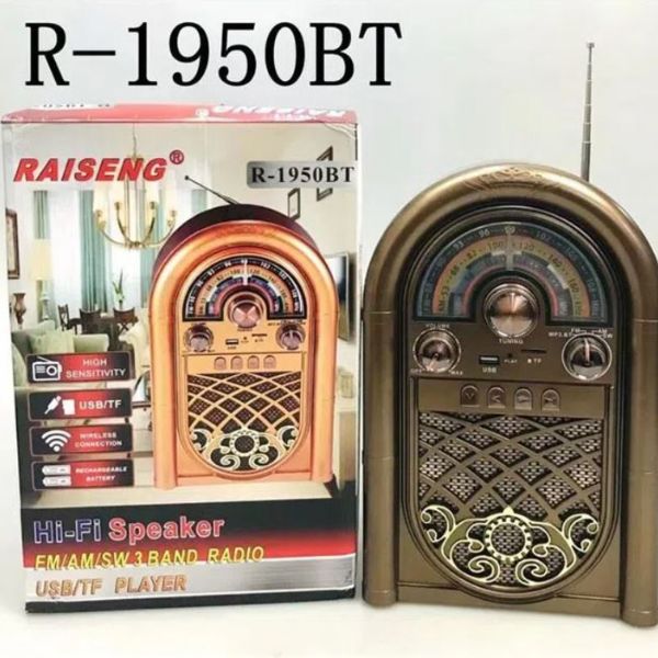 Retro prenosni radio - bluetooth TF USB - R-1950BT