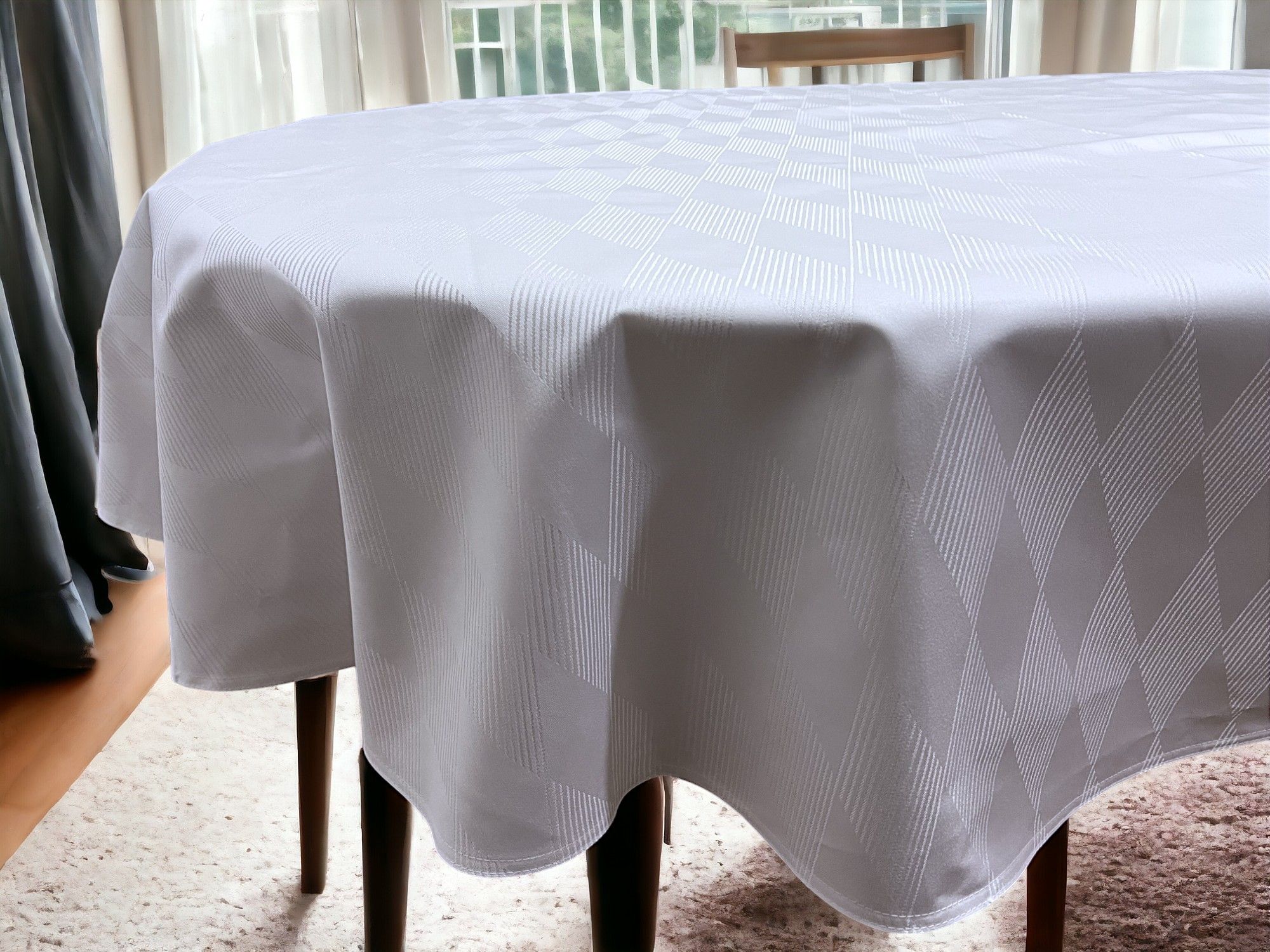 Stolnjak Okrugli 150cm White Romboid