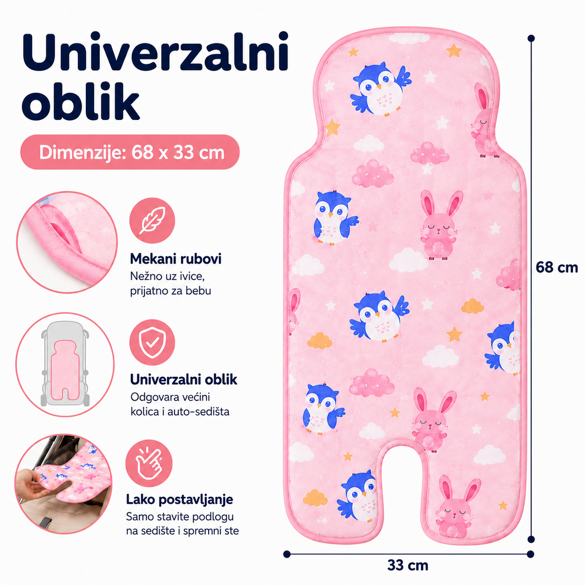 Letnja gel rashladna podloga za kolica i auto-sedište, rashladna podloga za bebe