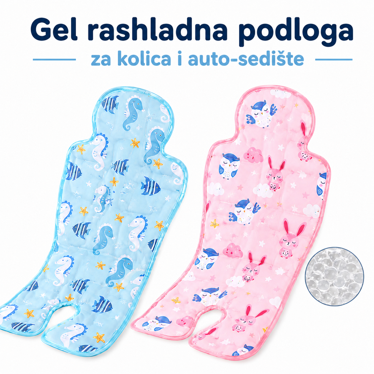 Letnja gel rashladna podloga za kolica i auto-sedište, rashladna podloga za bebe