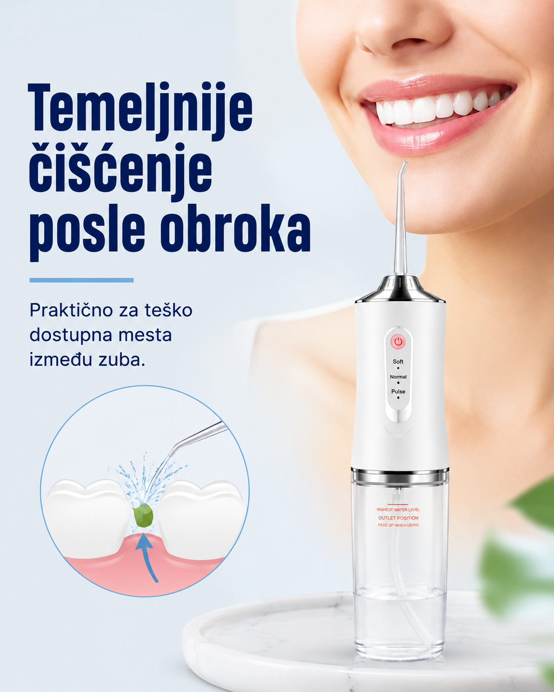 Oralni irigator za ciscenje zuba i desni