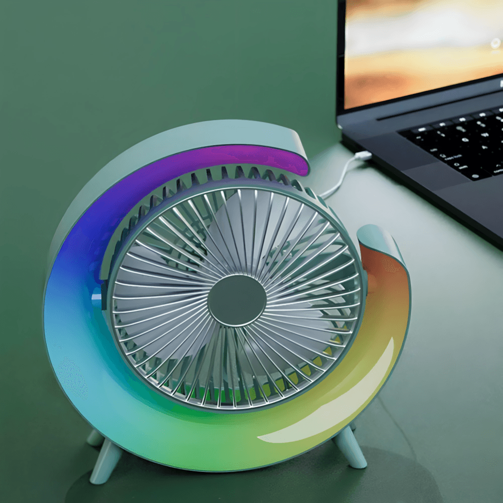 Mini stoni ventilator sa 3 brzine i LED svetlom