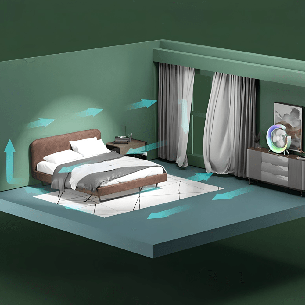 Mini stoni ventilator sa 3 brzine i LED svetlom